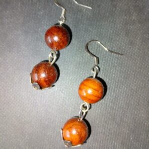 boucles oreilles bois de rose