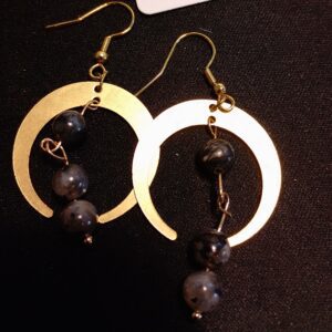boucles oreilles labradorite aurore boréale