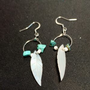 Boucles d'oreilles - "Eclat Bohème" (turquoise&nacre)
