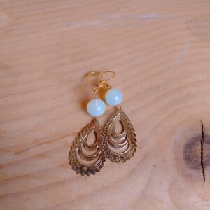boucles d'oreilles - "éclat d'âme et reflet d'aube" (Opale)