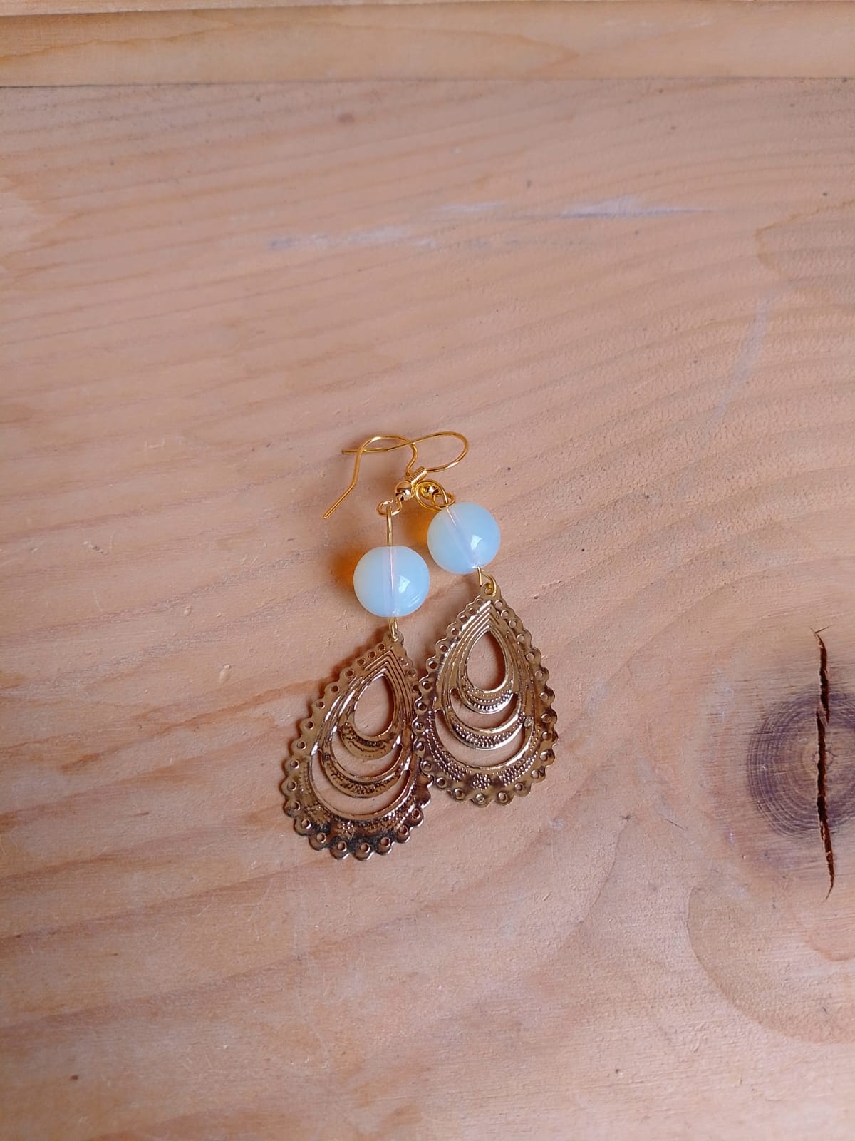 boucles d'oreilles - "éclat d'âme et reflet d'aube" (Opale)