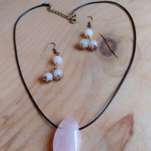 Parure quartz rose